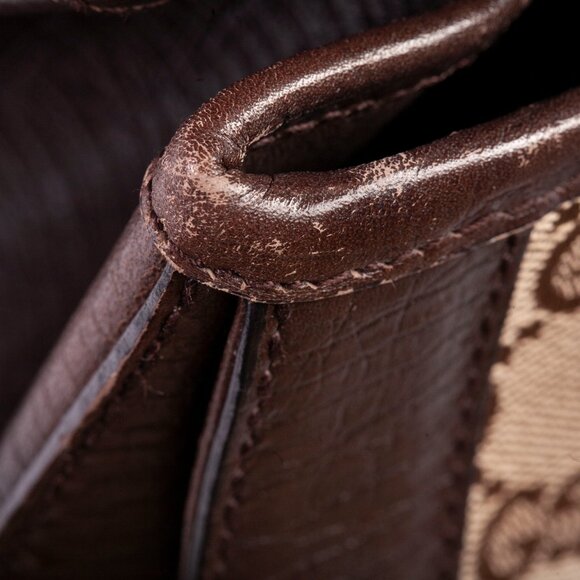 Authentic Gucci Monogram Bamboo Bullet Bag Dark Brown - Picture 10 of 16